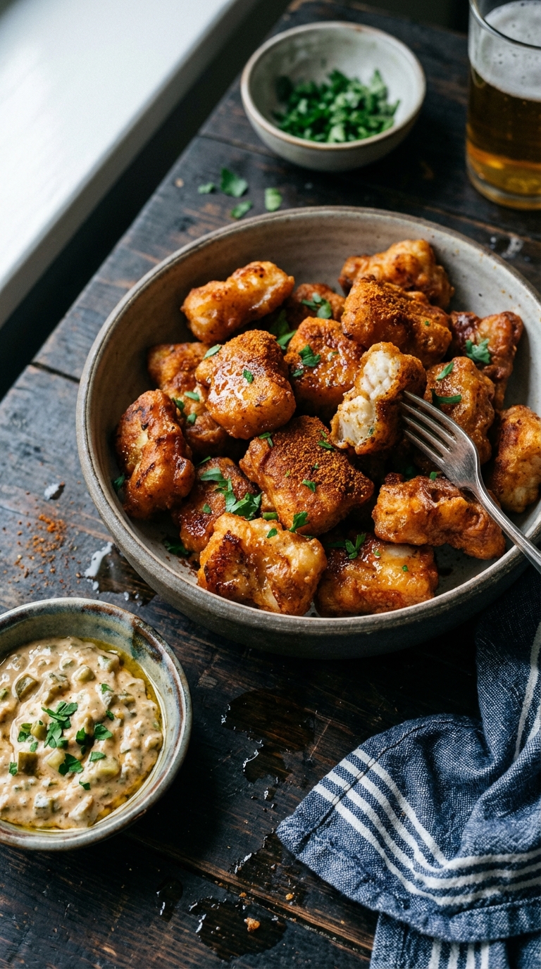 Verse kibbeling met ravigote saus